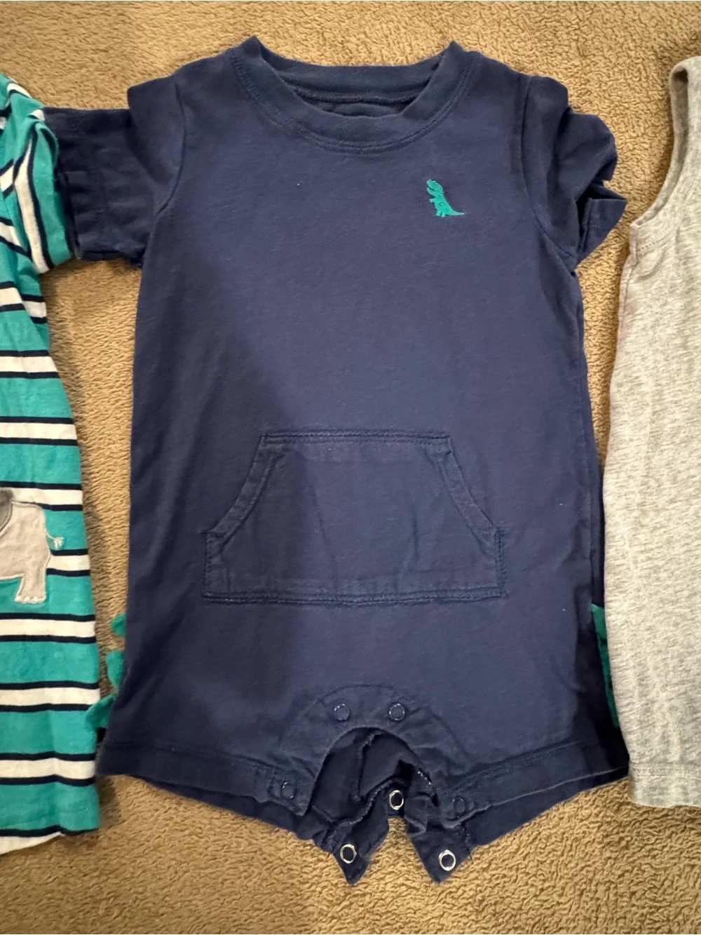 Carter’s Baby Boy Romper Bundle | 3 One-Piece Outfits | 18M